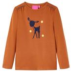 vidaXL Kindershirt met lange mouwen 104 cognackleurig, Verzenden, Nieuw