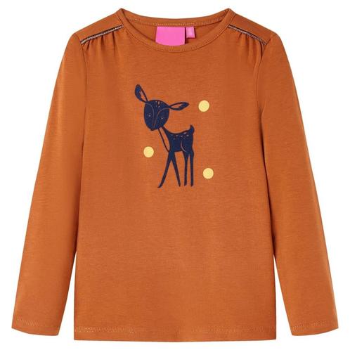 vidaXL Kindershirt met lange mouwen 104 cognackleurig, Kinderen en Baby's, Kinderkleding | Overige, Nieuw, Verzenden