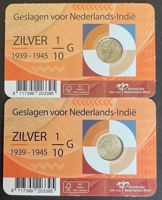 Nederlands-Indië. Wilhelmina. Laatste 1/10 Gulden, Postzegels en Munten, Munten | Nederland