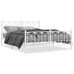 vidaXL Bedframe met hoofd- en voeteneinde metaal wit 160x200, Verzenden, Wit, 200 cm, Metaal