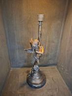 Beeld, Free Shipping - Jugenstil bronze putto ( candlestick