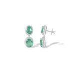 Oorstekers - 18 karaat Witgoud -  9.24ct. tw. Smaragd -