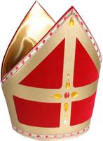 Mijter TV-Sint luxe Stefan katoen fluweel rood, Ophalen of Verzenden, Nieuw