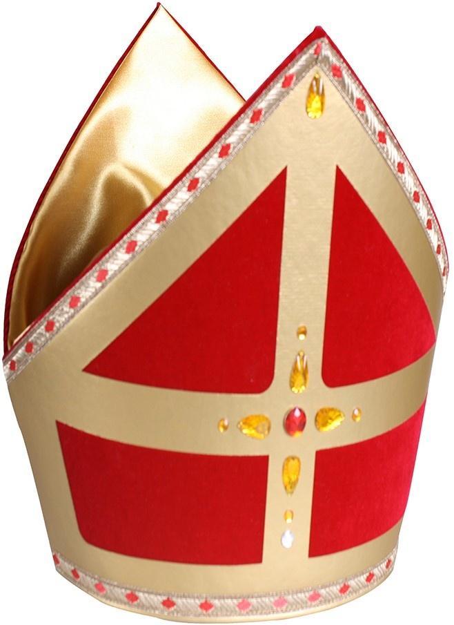 Mijter TV-Sint luxe Stefan katoen fluweel rood, Kleding | Heren, Carnavalskleding en Feestkleding, Nieuw, Ophalen of Verzenden