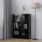 Vitrinekast Zwart Hout 82,5cm | Retourdeal | 35% Korting, Strak en klassiek, 100 tot 150 cm, Nieuw, 25 tot 50 cm
