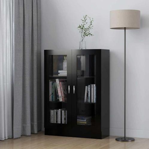 Vitrinekast Zwart Hout 82,5cm | Retourdeal | 35% Korting, Huis en Inrichting, Kasten | Vitrinekasten, 25 tot 50 cm, Nieuw, 100 tot 150 cm