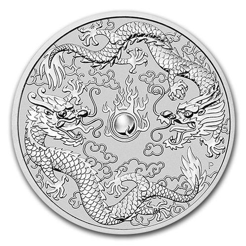 Double Dragon 10 oz 2021 Perth Mint (888 oplage), Postzegels en Munten, Munten | Oceanië, Losse munt, Zilver, Verzenden