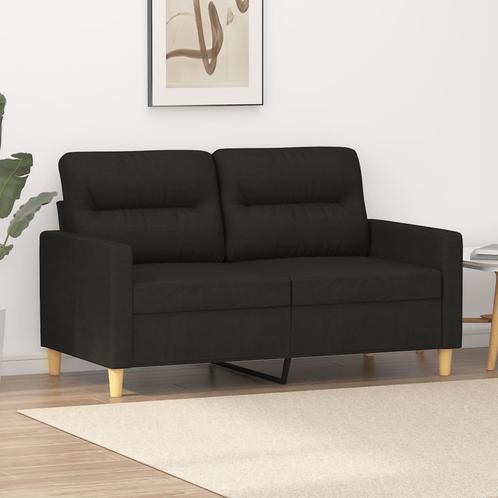 vidaXL Tweezitsbank 120 cm stof zwart, Huis en Inrichting, Banken | Bankstellen, Nieuw, Minder dan 150 cm, Stof, Tweepersoons