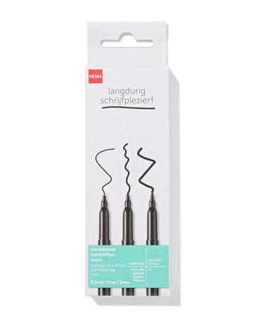 HEMA Permanente markers 0.5-1-2mm - 4 stuks beschikbaar voor biedingen