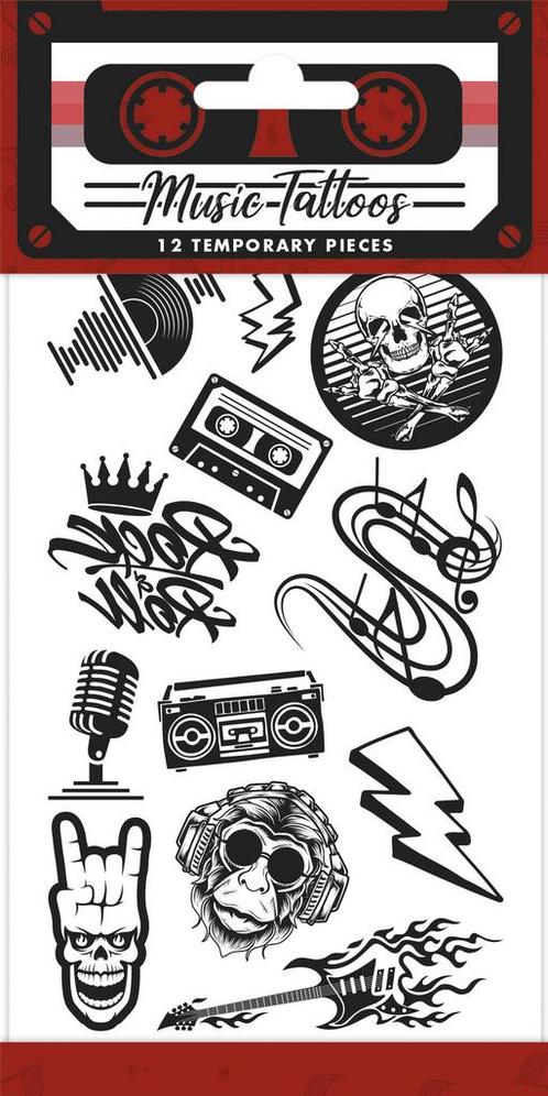 Nep Tattoos Muziek, Hobby en Vrije tijd, Feestartikelen, Nieuw, Verzenden