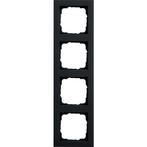 GIRA E2 Afdekraam 4 voudig Mat Zwart 021409, Doe-het-zelf en Verbouw, Elektra en Kabels, Ophalen of Verzenden, Nieuw