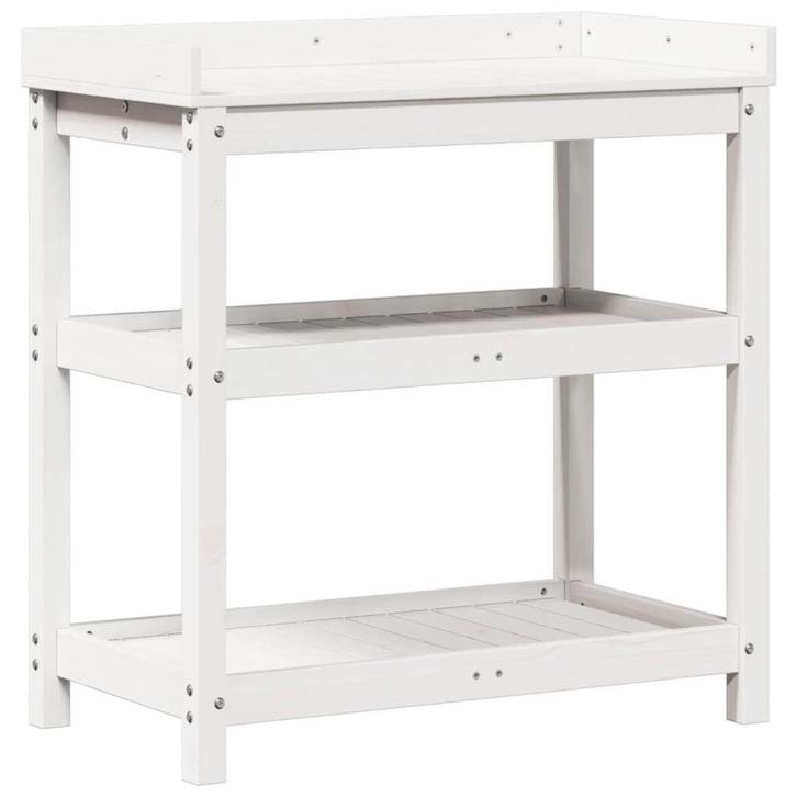 Witte Oppottafel - Massief Grenen - Tweedekansje, Tuin en Terras, Tuintafels, Rechthoekig, Nieuw, Hout, Ophalen of Verzenden