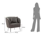FAUTEUIL ZILVERKLEURIG MET KUSSEN CM 73X66X78, Huis en Inrichting, Fauteuils, Ophalen of Verzenden, Nieuw