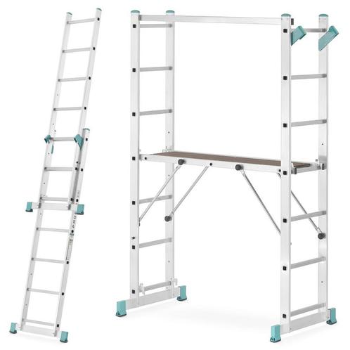 Kamersteiger en ladder - 6 in 1 - 300 cm werkhoogte - opv..., Doe-het-zelf en Verbouw, Steigers, Nieuw, Ophalen of Verzenden