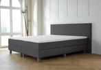 ACTIE! Boxspring Malaga 140 200 Antraciet, Huis en Inrichting, Verzenden, Nieuw, 140 cm, Twijfelaar