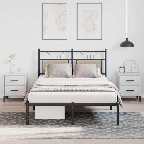 vidaXL Bedframe zonder matras hout sonoma eikenkleurig, Huis en Inrichting, Slaapkamer | Bedden, 120 cm, 200 cm, Bruin, Twijfelaar