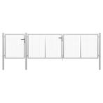 vidaXL Poort 400x75 cm staal zilverkleurig, Tuin en Terras, Verzenden, Nieuw