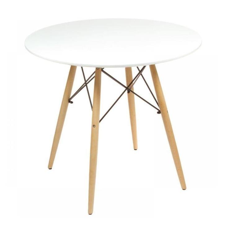 Ronde Kindertafel 60cm | Tweedekansje | Wit & Hout, Huis en Inrichting, Tafels | Eettafels, 50 tot 100 cm, 50 tot 100 cm, Rond