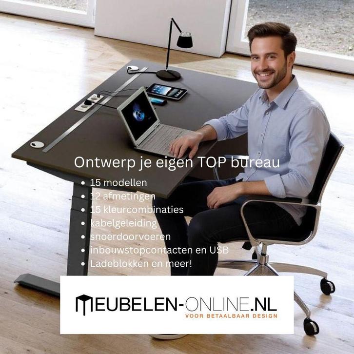 Bureau - Hoekbureau - Elektrisch bureau - Zit-sta bureau, Huis en Inrichting, Bureaus, Elektrisch, In hoogte verstelbaar, Nieuw