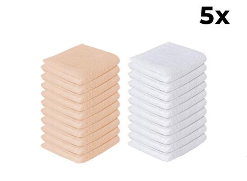 5 Zydante Terry Handdoek - 70x140 cm-Creme, Huis en Inrichting, Badkamer | Badtextiel en Accessoires, Nieuw, Verzenden