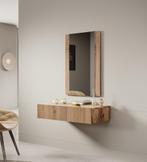 Meubella | Kaptafel eiken Make-up tafel 80x42x17 cm, Huis en Inrichting, Tafels | Kaptafels, Verzenden, Nieuw, 50 tot 100 cm, Modern