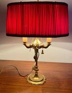 Tafellamp - Brons en stof - Bouillotte Style LouisXVI, Antiek en Kunst