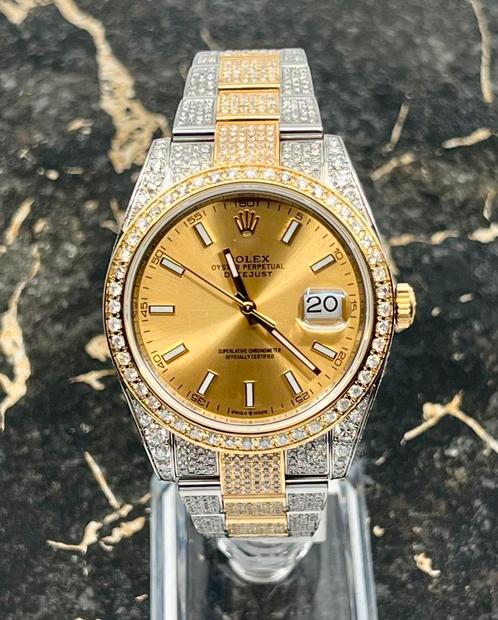 Rolex Datejust 41 - New  126303 - Iced Out - Diamonds, Sieraden, Tassen en Uiterlijk, Horloges | Heren, Goud, Nieuw, Goud, Rolex