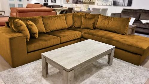 Hoekbank Loenen - hoekbanken - Goud, Huis en Inrichting, Banken | Sofa's en Chaises Longues, Nieuw, Stof