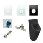 Urinoir Set Salenzi Hung Achterinlaat Mat Zwart met TECE, Doe-het-zelf en Verbouw, Sanitair, Ophalen of Verzenden, Nieuw