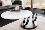Design salontafel DANCING RINGS wit antraciet rond draaibaar, Huis en Inrichting, Tafels | Salontafels, Ophalen of Verzenden, Nieuw