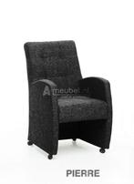 Eetkamerstoel Pierre - eetkamerstoelen - Zwart, Nieuw, Zwart, Stof
