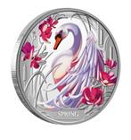 Niue. 1 Dollar 2024 The Seasons - Spring Swan, 1 Oz (.999)