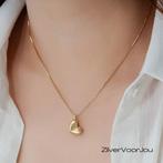 925 Zilveren Gold Plated Hart Medaillon Hanger, Sieraden, Tassen en Uiterlijk, Kettinghangers, Verzenden, Nieuw, Zilver