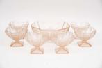 Roze Glazen 7-delig Art Deco Dessertset, Antiek en Kunst, Antiek | Glas en Kristal, Ophalen