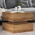 vidaXL Salontafel met LED-verlichting 50x50x40cm artisanaal, Huis en Inrichting, 50 tot 100 cm, Verzenden, Nieuw, 50 tot 100 cm