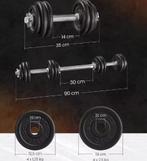 Complete Dumbbell Set 30kg – 2-in-1 Halters en Barbell, Verzenden, Nieuw