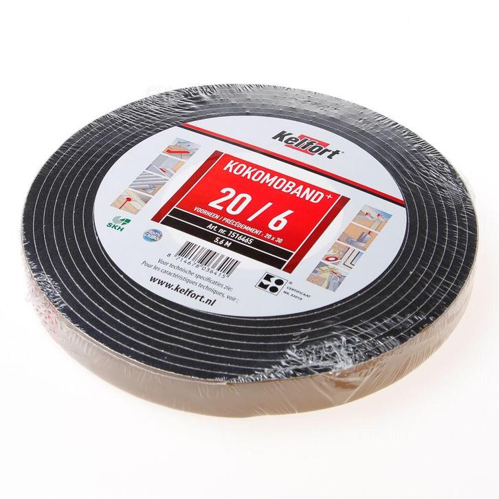 OUTLET Kelfort Kokomoband zwart 5.6 meter 20x30 20/6, Doe-het-zelf en Verbouw, Overige Doe-het-zelf en Verbouw, Ophalen of Verzenden