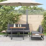 vidaXL Tuin Eetset 3 pcs Antraciet Staal, Verzenden, Nieuw, Rvs