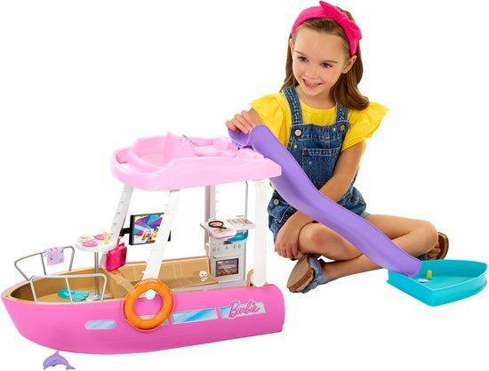 Barbie Droomboot - Speelset met barbie meubels en glijbaan, Kinderen en Baby's, Speelgoed | Educatief en Creatief, Nieuw, Verzenden