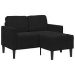 vidaXL 2-zitsbank met ligstoel L-vormig 125 cm fluweel zwart, Verzenden, Nieuw, Tweepersoons, Stof