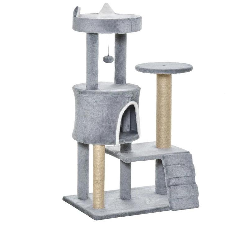 TRUUSK Krabpaal met Kattengrot en Ladder - Hoogte 100 cm - K, Dieren en Toebehoren, Katten-accessoires, Nieuw, Verzenden