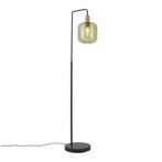 Hotel Chique vloerlamp zwart en goud met groen glas -, Huis en Inrichting, Lampen | Vloerlampen, Nieuw, Metaal, Hotel chique, 150 tot 200 cm