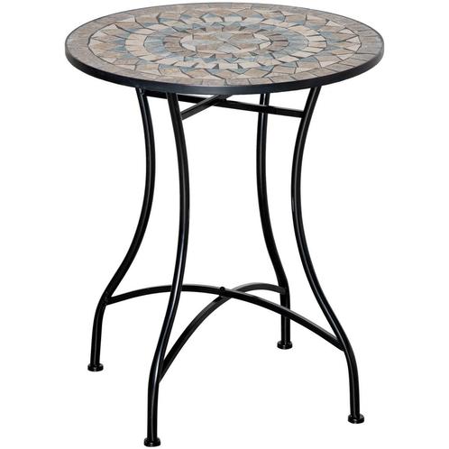 TRUUSK Tuintafel Mozaïektafel Rond Bistrotafel Met Keramiek, Tuin en Terras, Overige Tuin en Terras, Nieuw, Verzenden