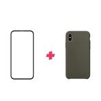 gehard glas & siliconen Hoesje voor iPhone XS Max Zwart, Nieuw, Bescherming