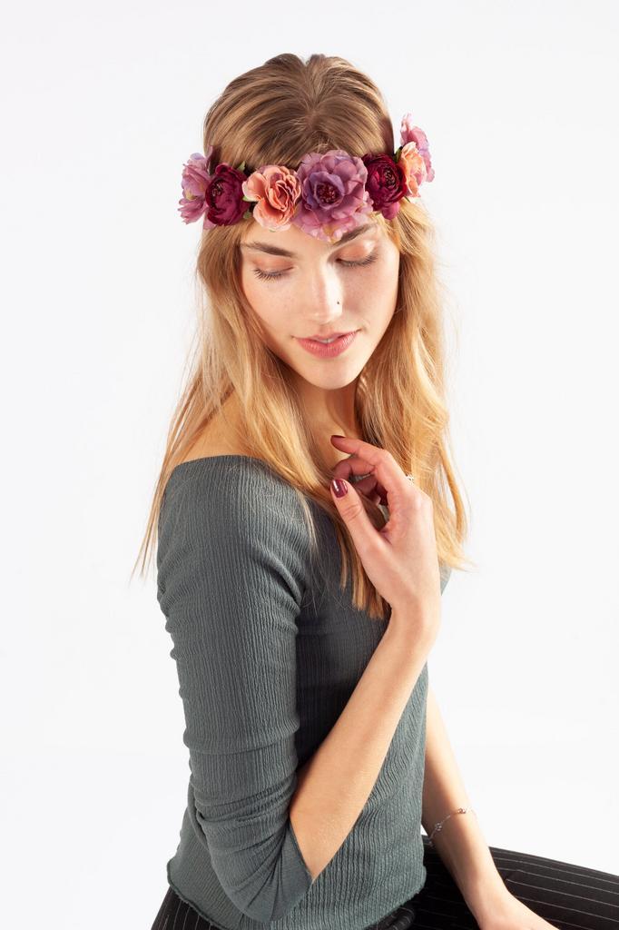 Handgemaakte Bloemenkrans Haar Vintage Paars Rood Roze Bloem, Kleding | Dames, Carnavalskleding en Feestkleding, Accessoires, Nieuw