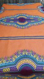 Afrikaanse dashikistof uit Ghana, Hobby en Vrije tijd, Stoffen en Lappen, Overige materialen, Verzenden, Oranje, 30 tot 120 cm