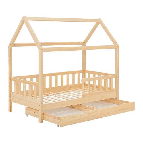 Kinderbed Marli - 90 x 200 cm - Houtkleur - incl. lades, Kinderen en Baby's, Kinderkamer | Bedden, Nieuw, Verzenden