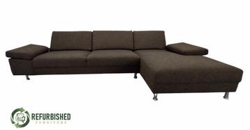 Refurbished 4-zits hoekbank Trendhopper bruin 6 mnd garantie beschikbaar voor biedingen