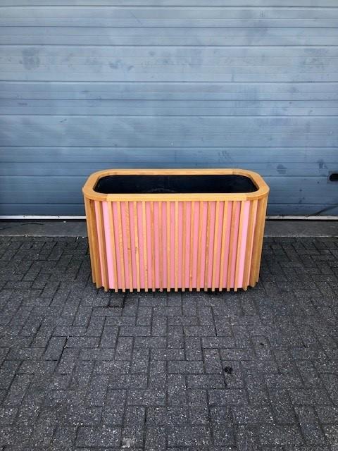 Gebruikte Verrijdbare Bloembak (130cm) Vintage/Café, Tuin en Terras, Bloembakken en Plantenbakken, Ophalen