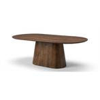 Deens ovale eettafel met iconische base mangohout, Huis en Inrichting, Tafels | Eettafels, 100 tot 150 cm, Verzenden, Vijf personen of meer